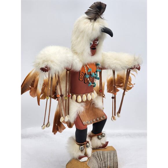 Kachina Eagle Dance Figurine Native American Art Signed IMSB Southwestern 17" - Picture 11 of 16